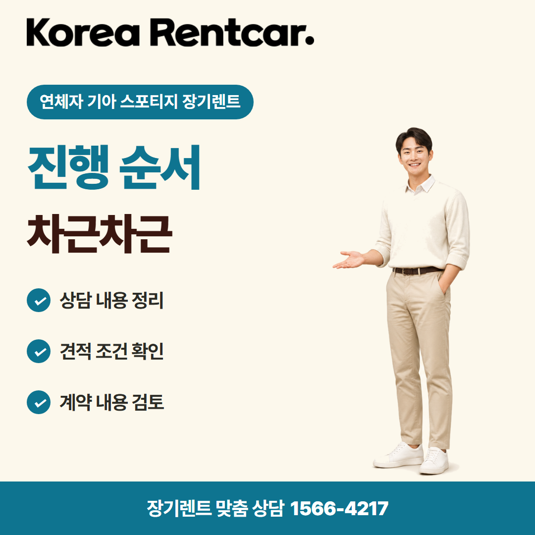 연체자 기아 스포티지 장기렌트 · 이용 절차 카드뉴스